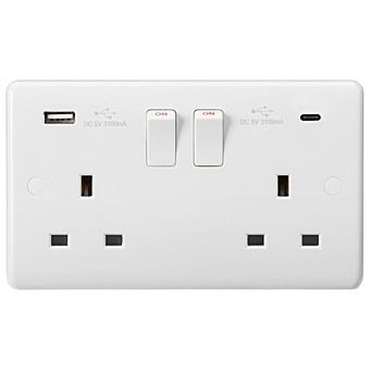 NS132USB-4C Niglon Median 2g socket with USB & USBC4